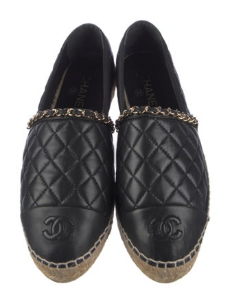 Chanel Interlocking CC Logo Lambskin Espadrilles
