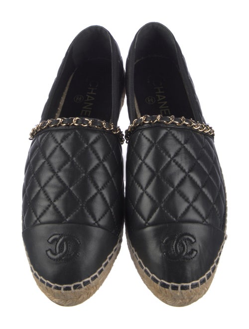 Chanel Interlocking CC Logo Lambskin Espadrilles