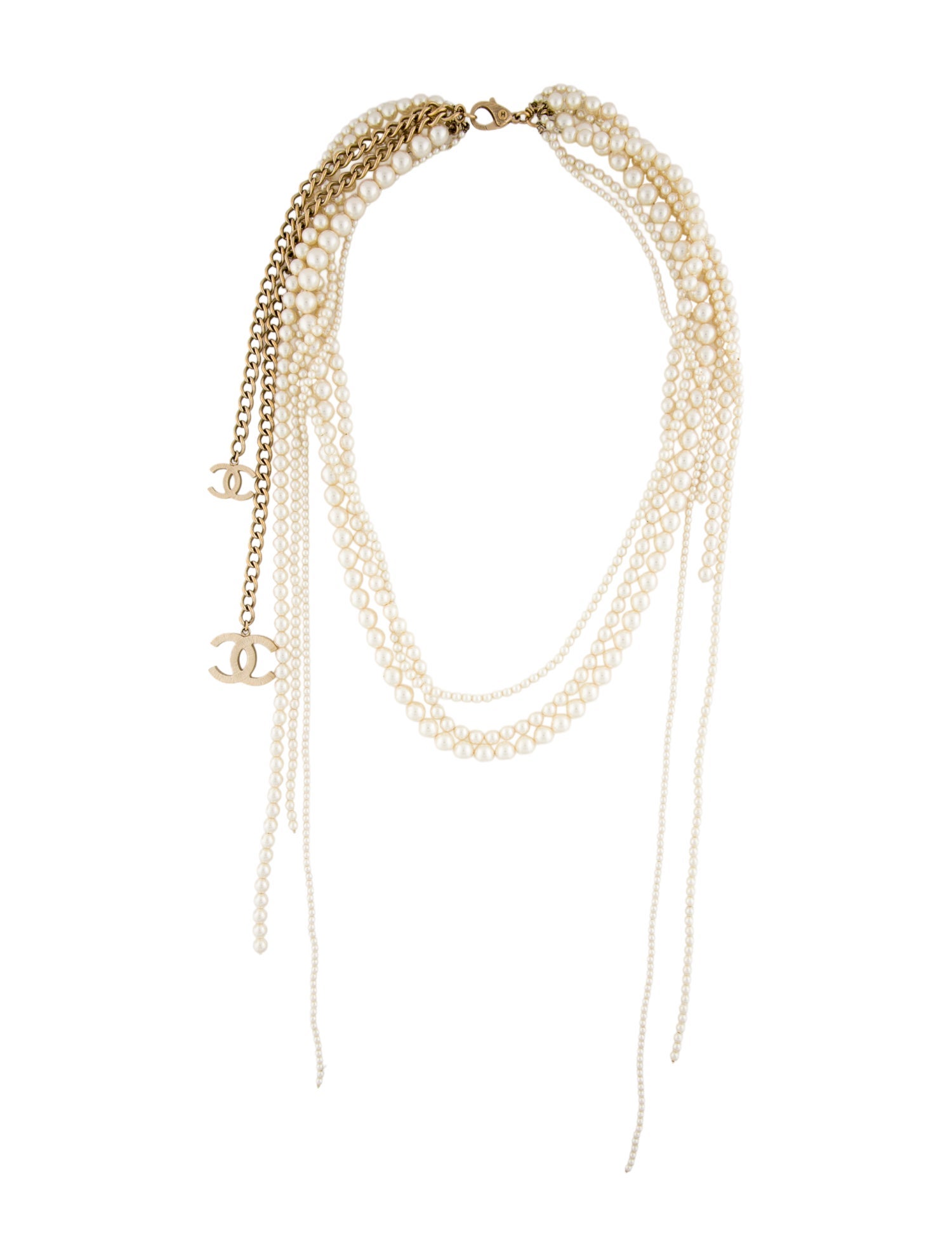 Chanel Faux Pearl Multistrand Necklace