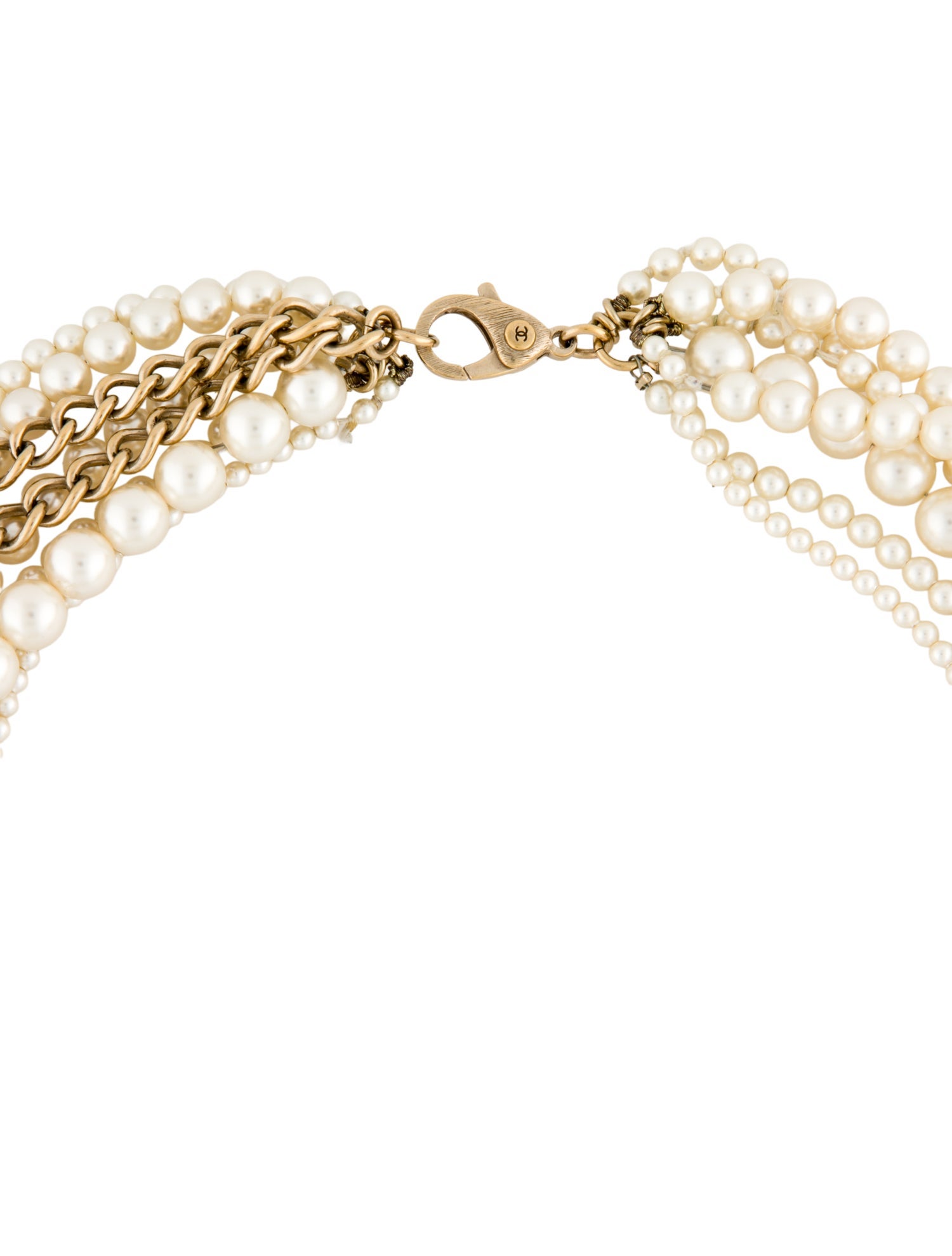 Chanel Faux Pearl Multistrand Necklace