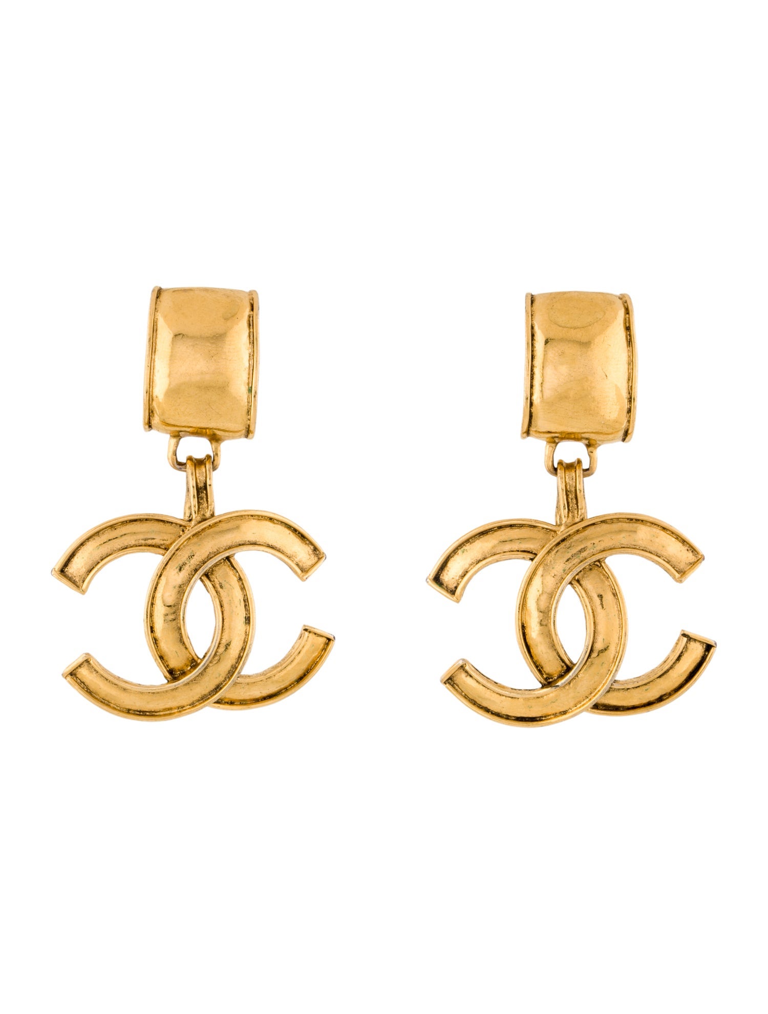 Chanel Vintage CC Drop Clip-On Earrings