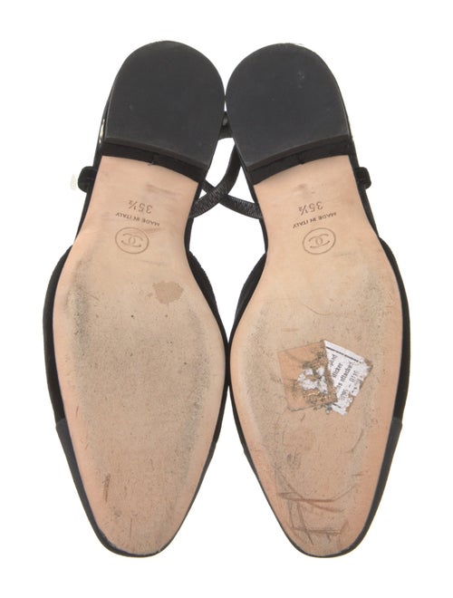 Chanel Interlocking CC Logo Velvet Slingback Flats