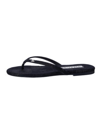 Chanel 2024 Interlocking CC Logo Flip Flops