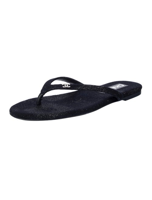 Chanel 2024 Interlocking CC Logo Flip Flops