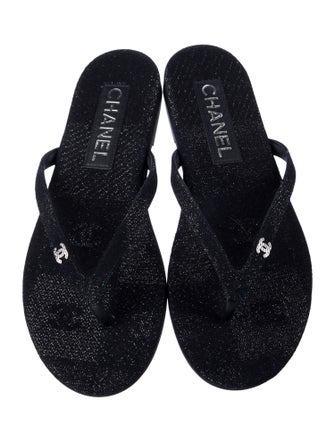 Chanel 2024 Interlocking CC Logo Flip Flops