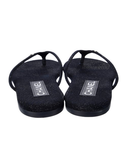 Chanel 2024 Interlocking CC Logo Flip Flops