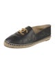 Chanel Interlocking CC Logo Leather Espadrilles
