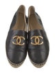 Chanel Interlocking CC Logo Leather Espadrilles