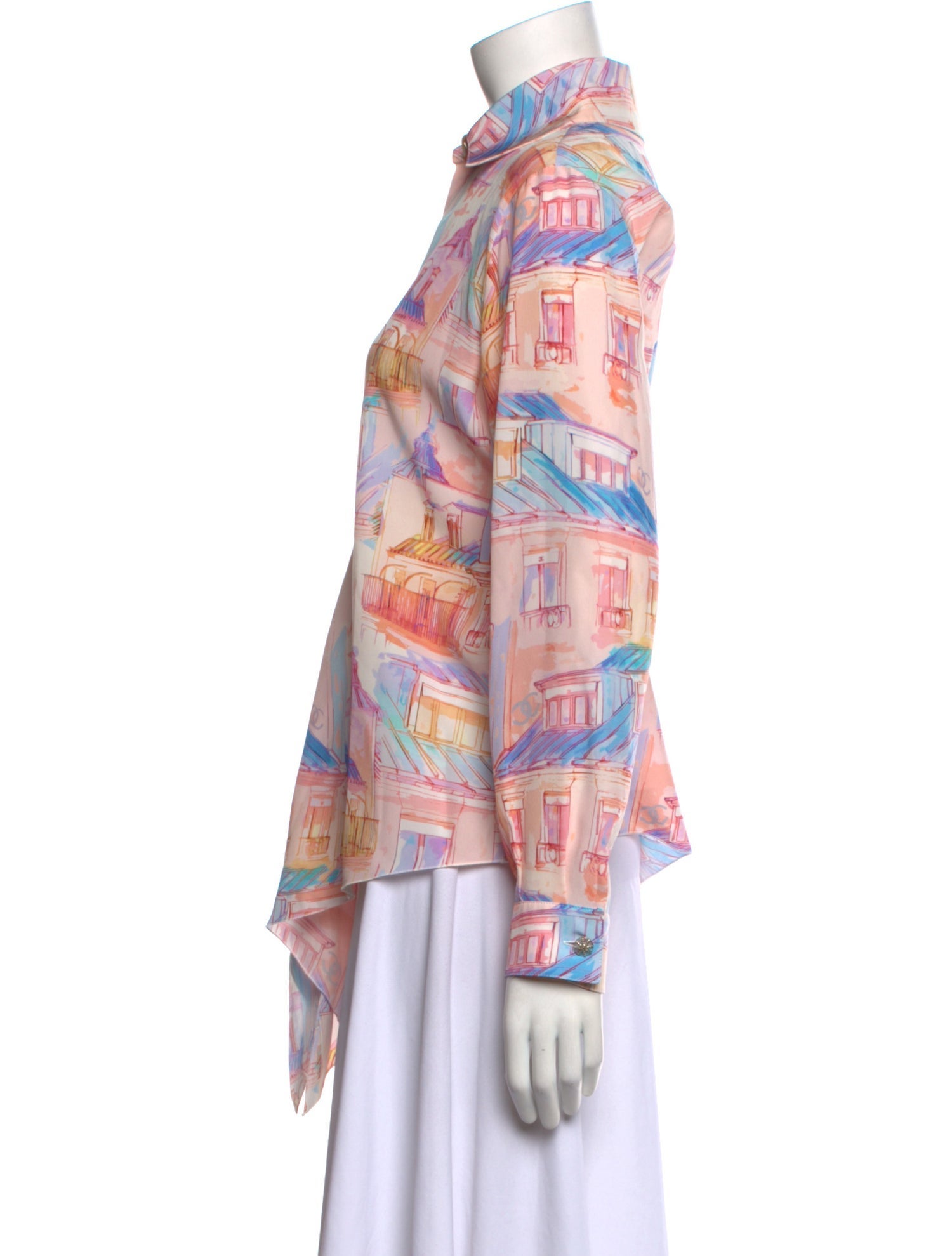 Chanel 2020 Silk Button-Up Top