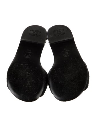 Chanel Interlocking CC Logo Braided Accents Slides