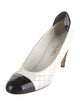 Chanel Interlocking CC Logo Leather Slingback Pumps