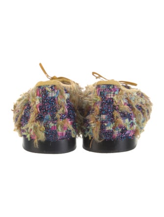 Chanel Interlocking CC Logo Tweed Ballet Flats