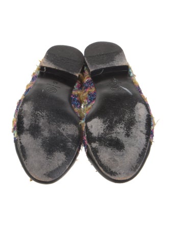 Chanel Interlocking CC Logo Tweed Ballet Flats