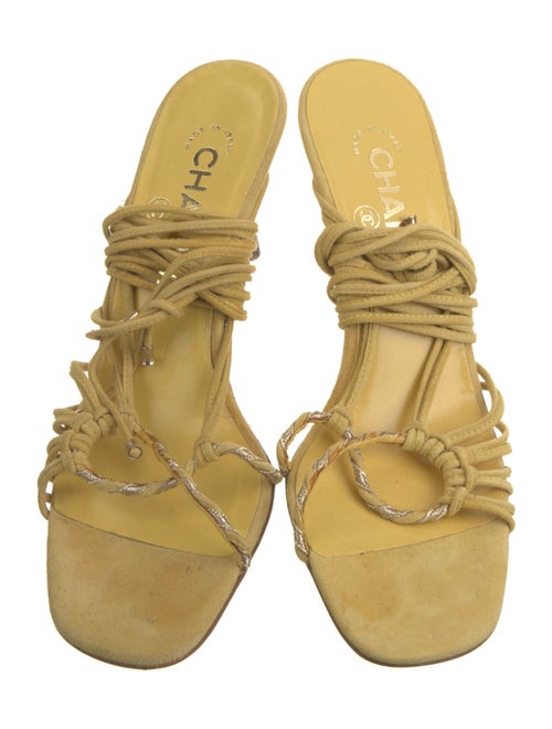 Chanel Ankle Wrap Suede Sandals