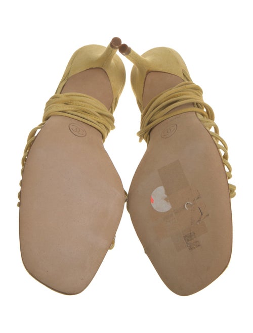 Chanel Ankle Wrap Suede Sandals