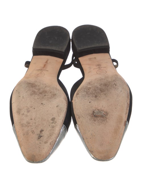 Chanel Interlocking CC Logo Suede Slingback Flats