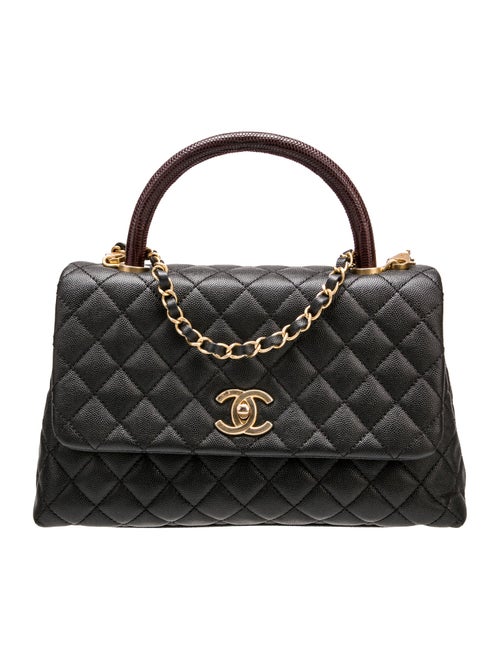 Chanel Embossed Caviar Small Coco Handle Bag
