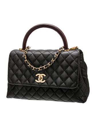 Chanel Embossed Caviar Small Coco Handle Bag