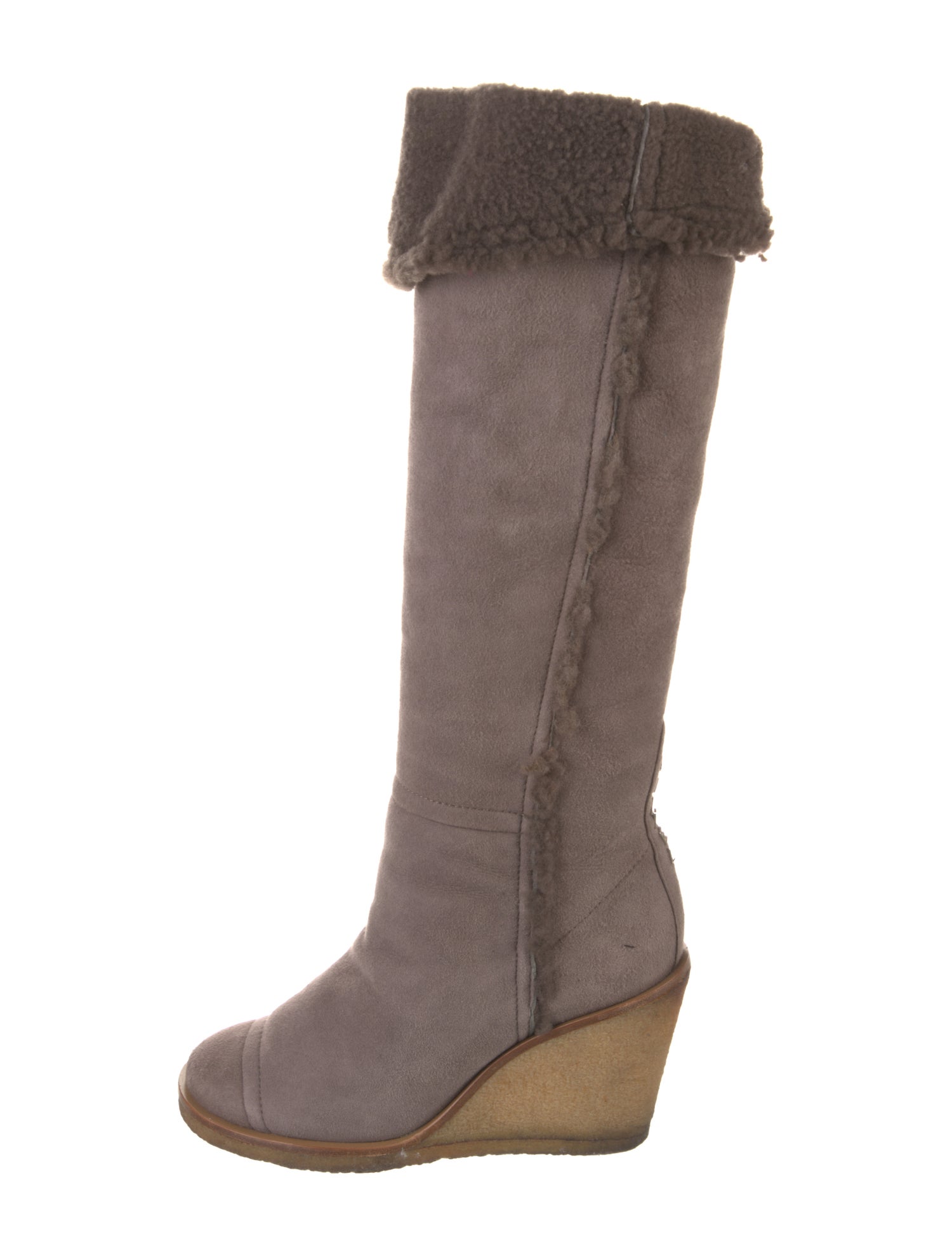 Chanel Interlocking CC Logo Suede Boots