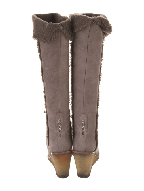 Chanel Interlocking CC Logo Suede Boots