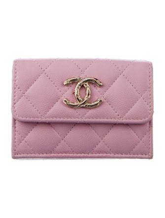 Chanel Small Compact Interlocking CC Logo Trifold Wallet