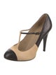 Chanel 2008 Interlocking CC Logo T-Strap Pumps
