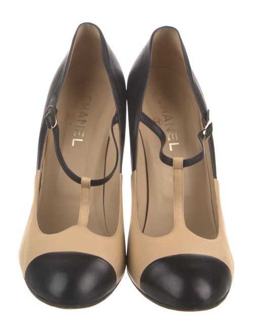 Chanel 2008 Interlocking CC Logo T-Strap Pumps