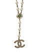 Chanel Faux Pearl & Resin CC Lavalier Necklace
