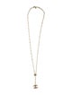Chanel Faux Pearl & Resin CC Lavalier Necklace