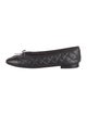 Chanel Interlocking CC Logo Leather Ballet Flats