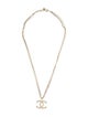 Chanel Textured CC Double Strand Pendant Necklace