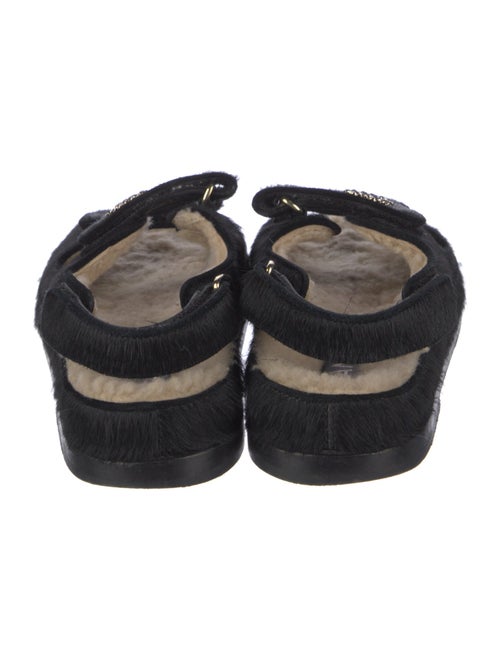 Chanel Interlocking CC Logo Ponyhair Slingback Sandals