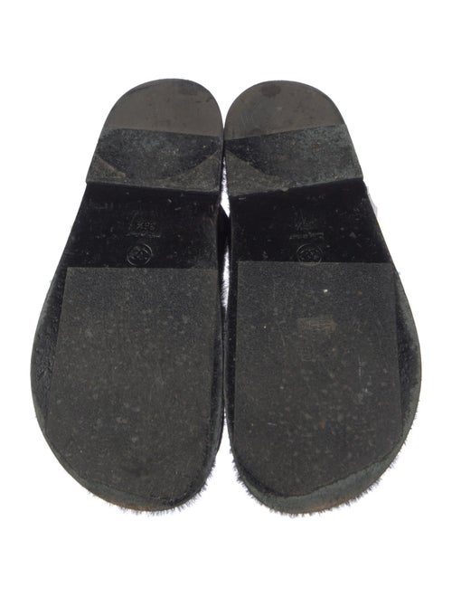 Chanel Interlocking CC Logo Ponyhair Slingback Sandals