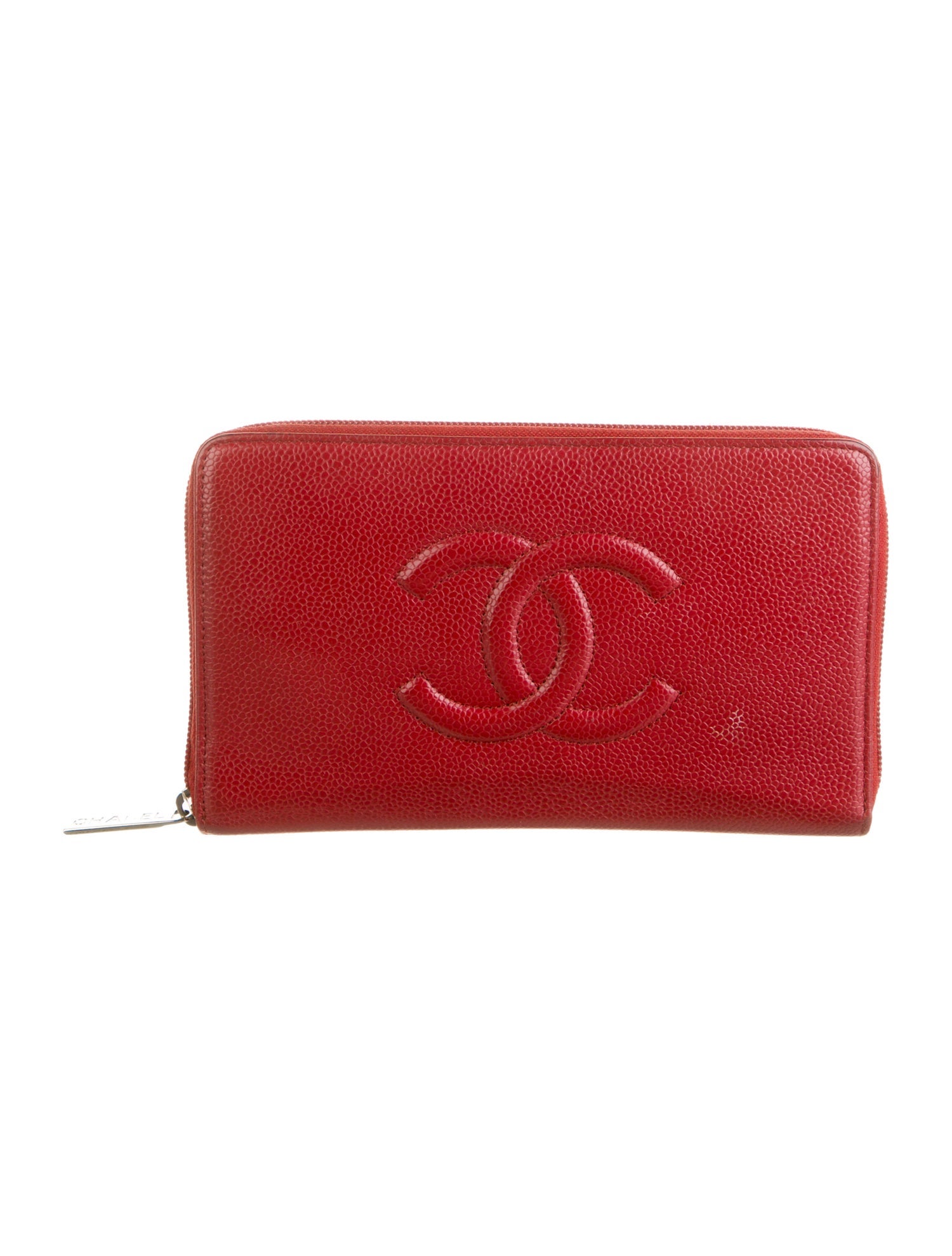 Chanel 2010's CC Caviar Zip Around Wallet