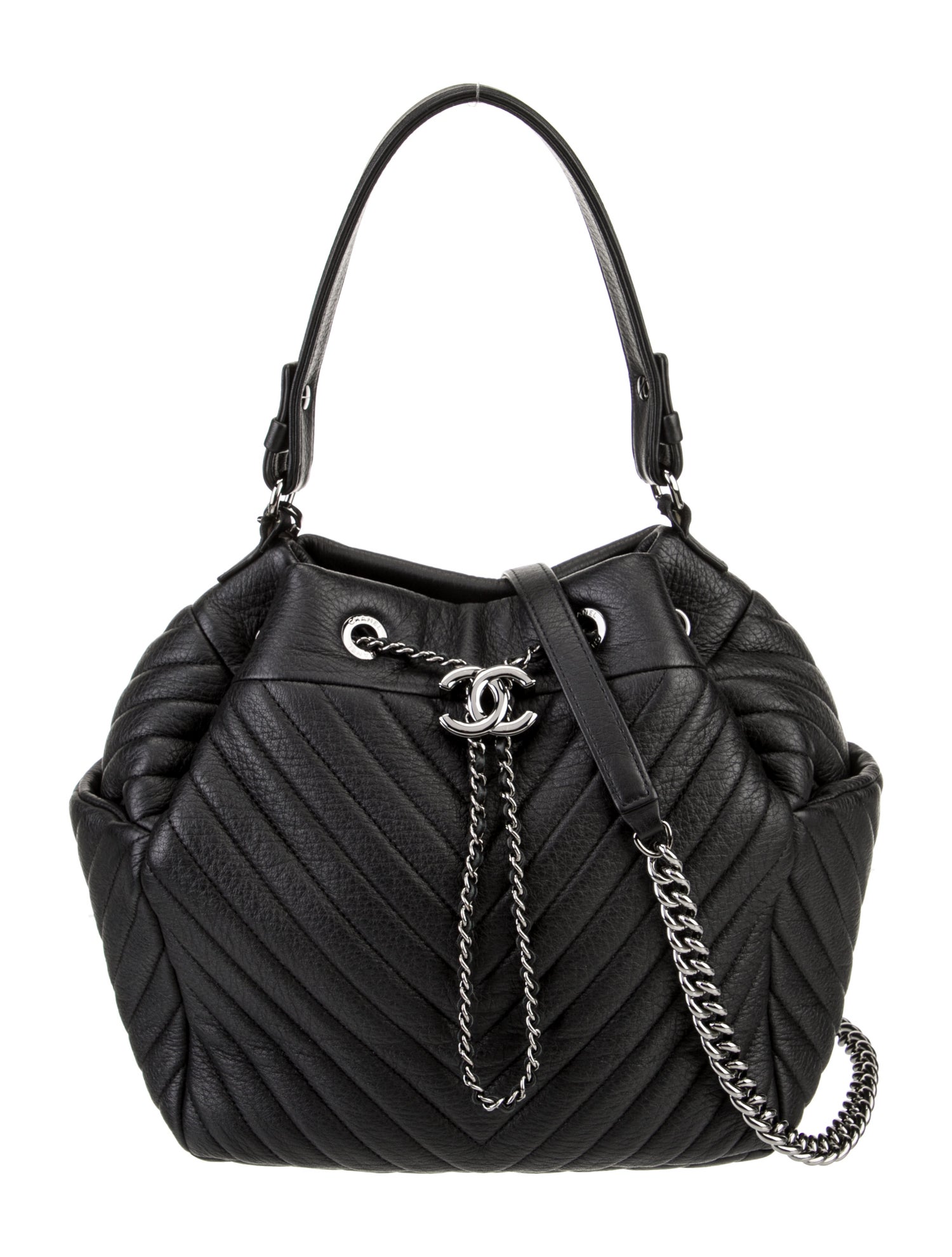 Chanel Chevron Small Bucket Bag