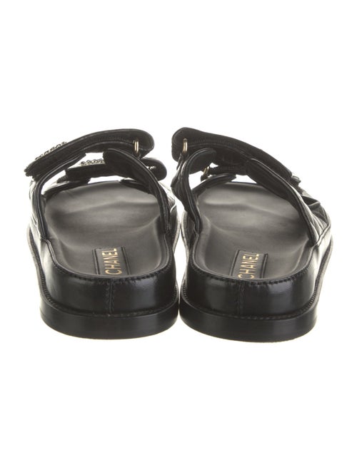 Chanel Interlocking CC Logo Lambskin Slides
