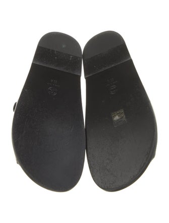 Chanel Interlocking CC Logo Lambskin Slides