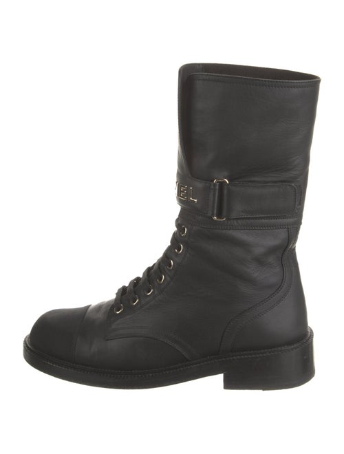 Chanel 2021 Interlocking CC Logo Combat Boots