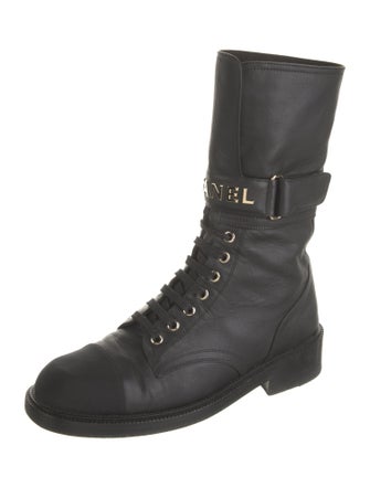 Chanel 2021 Interlocking CC Logo Combat Boots