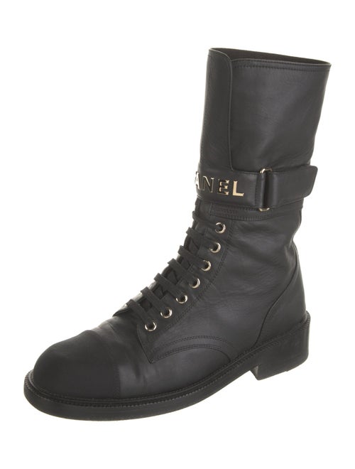 Chanel 2021 Interlocking CC Logo Combat Boots