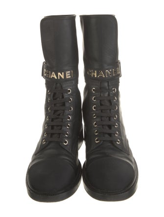 Chanel 2021 Interlocking CC Logo Combat Boots