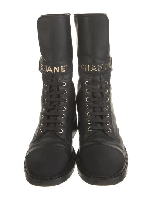 Chanel 2021 Interlocking CC Logo Combat Boots