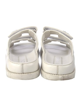 Chanel Interlocking CC Logo Lambskin Slides