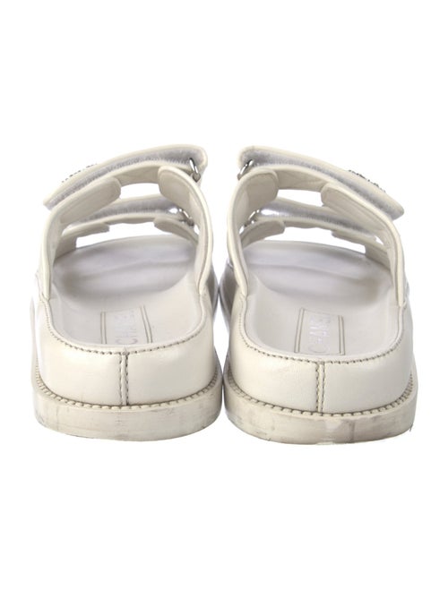 Chanel Interlocking CC Logo Lambskin Slides