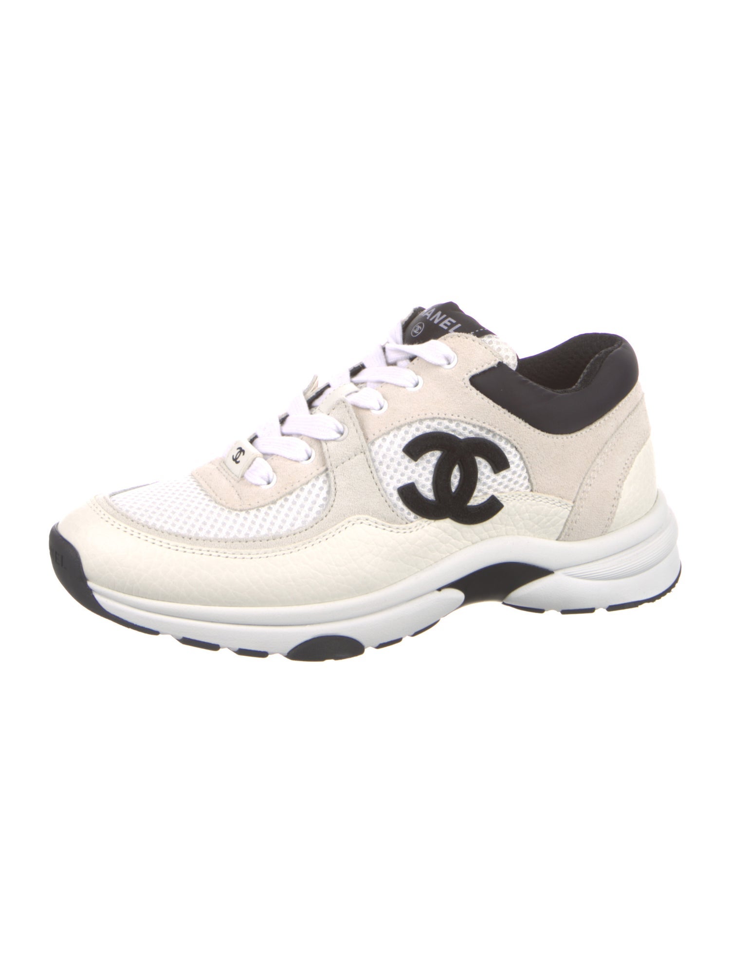 Chanel Interlocking CC Logo Suede Sneakers
