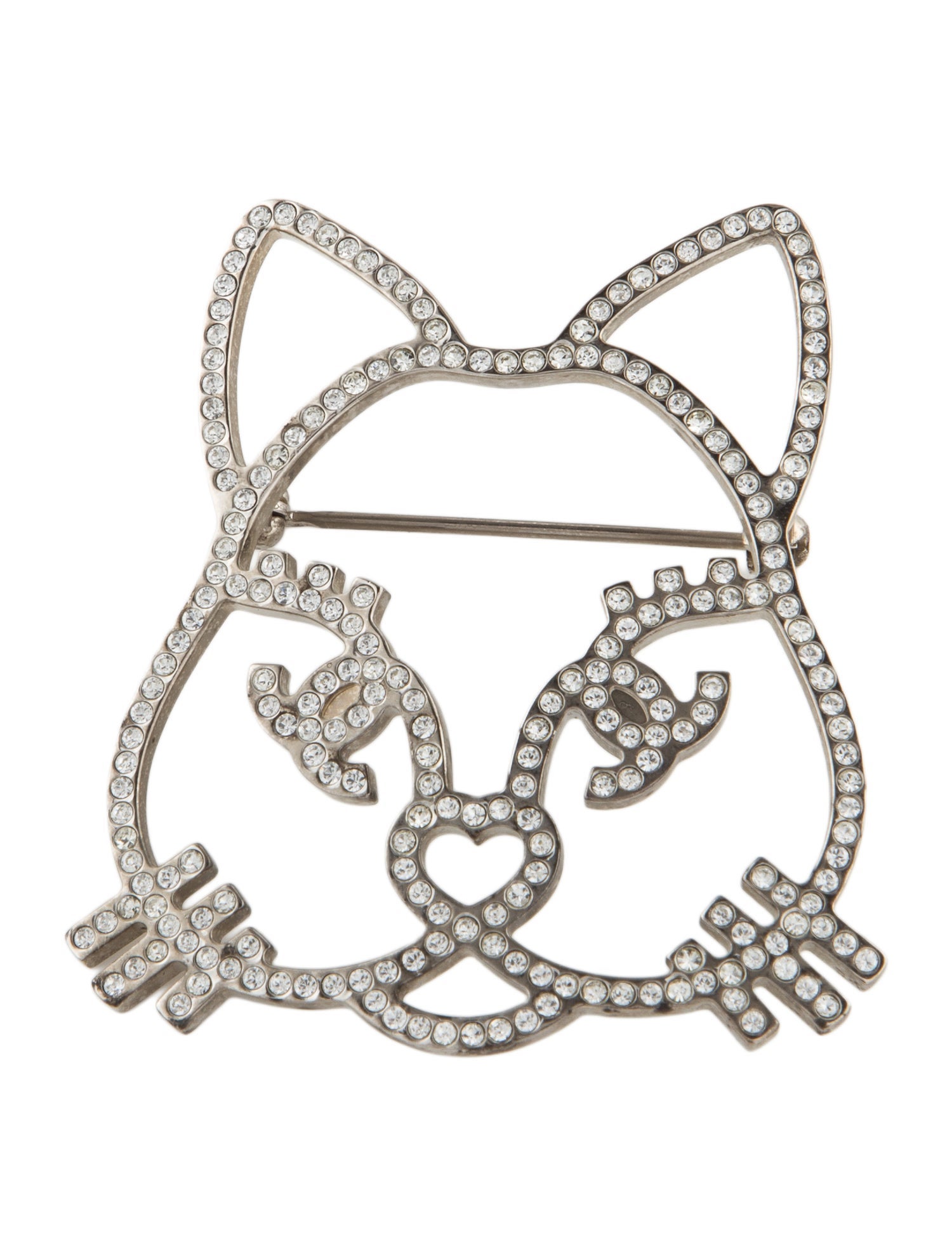 Chanel Strass Cat Brooch Pin