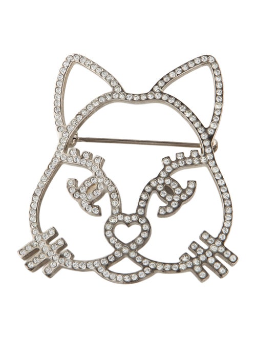 Chanel Strass Cat Brooch Pin