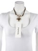 Chanel 2021 Strass, Leather & Resin CC Heart Pendant Necklace