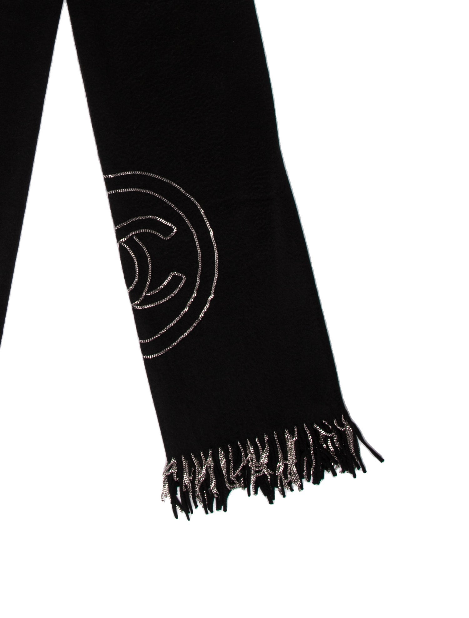 Chanel Cashmere Interlocking CC Logo Scarf