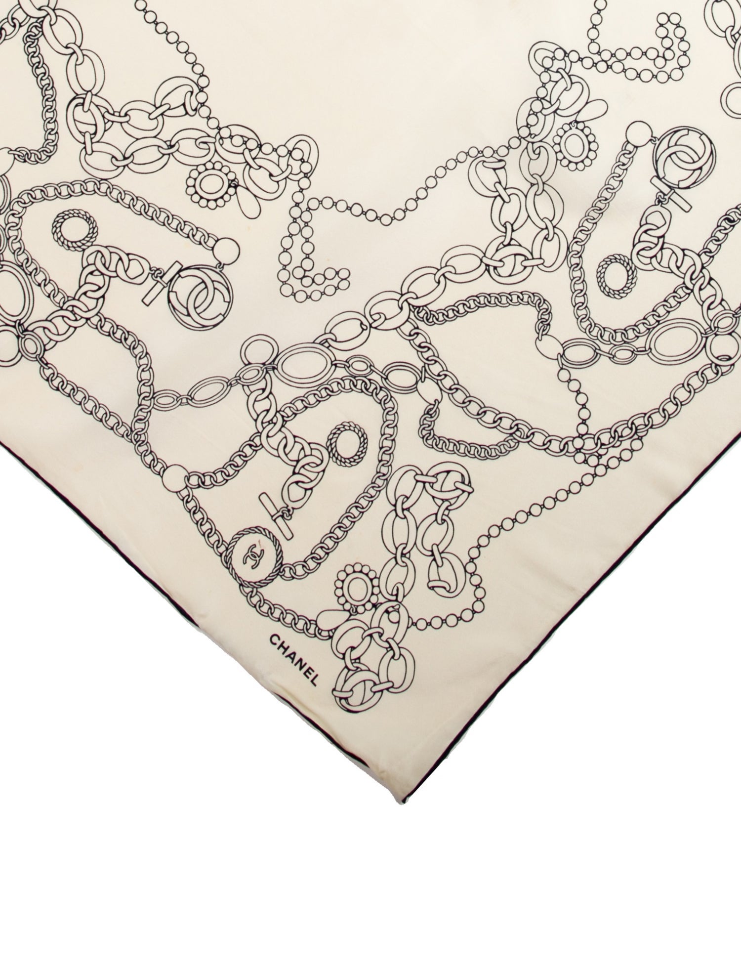 Chanel Silk Interlocking CC Logo Scarf